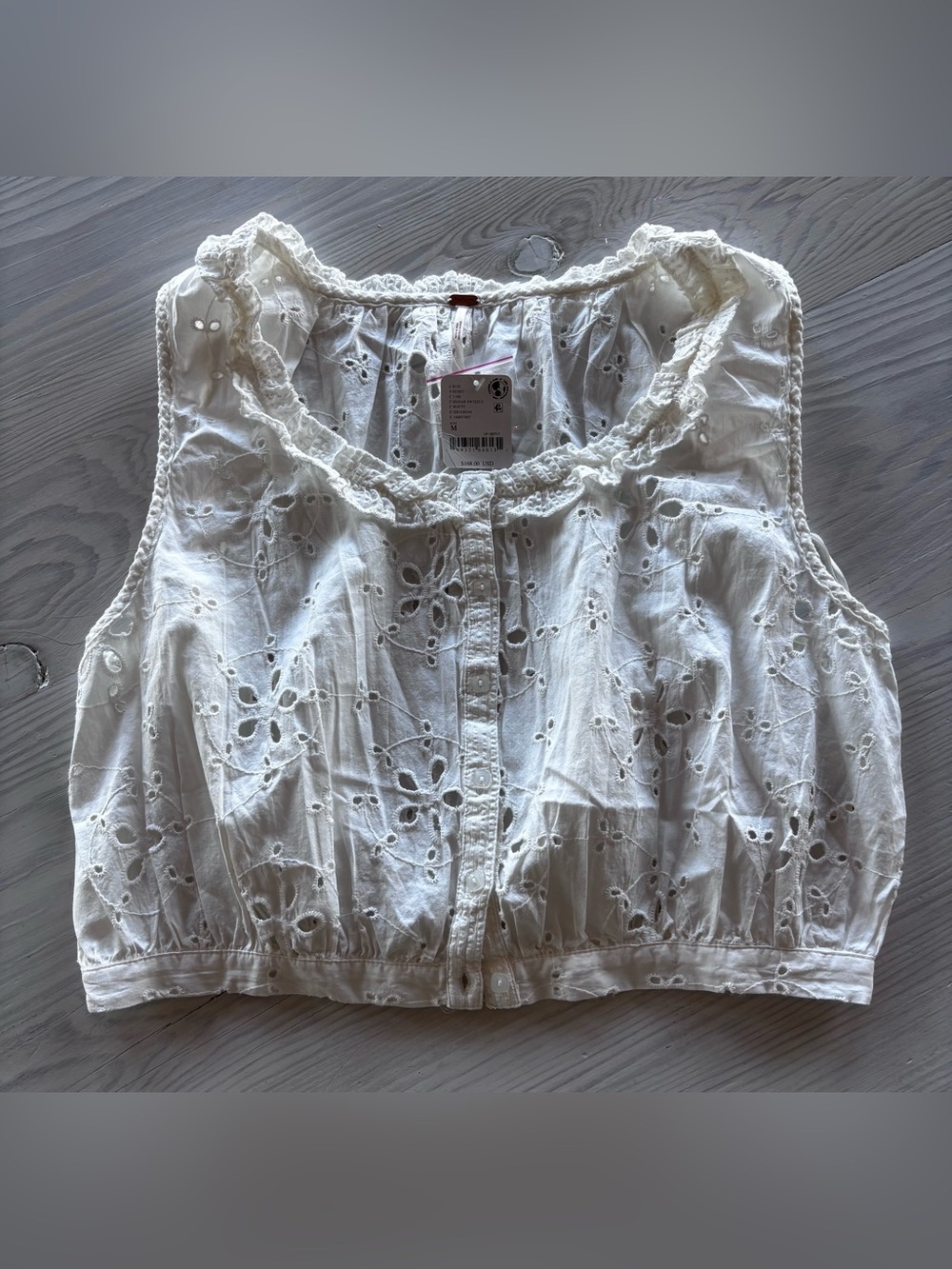 Free People Cream Eyelet Crop Top and Maxi Skirt Set - Picture 4 of 8